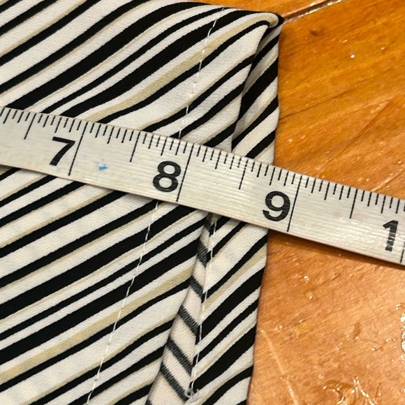 1X Worthington Easy Care Stretch black white & gold stripe button up shirt - Picture 13 of 15